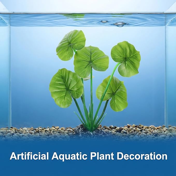 2 Pack Aquarium Silk Aquarium Plants, Artificial Plastic Plant for Small Tank, Goldfish, Fish Hides (6 Inch)