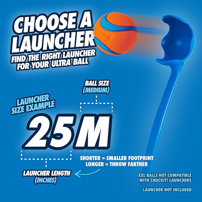 Chuckit! Ultra Ball Dog Toy - Medium Bouncy Fetch Balls for Dogs 20-60 lbs - Made from Durable Rubber - Floating Water Pet Toys - Size Medium - 2.5-inch Diameter, 2 Count, (Pack of 6)