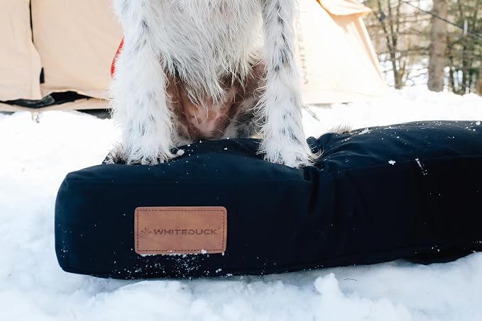 WHITEDUCK Outdoor Dog Bed Heavy-Duty 12oz Canvas, Water-Repellent Cotton, Machine Washable Removable Cover with Full-Length Zipper, Dog Bed for Large Dogs & Crate, Real Tree 36" Lx27 Wx4 th (L)
