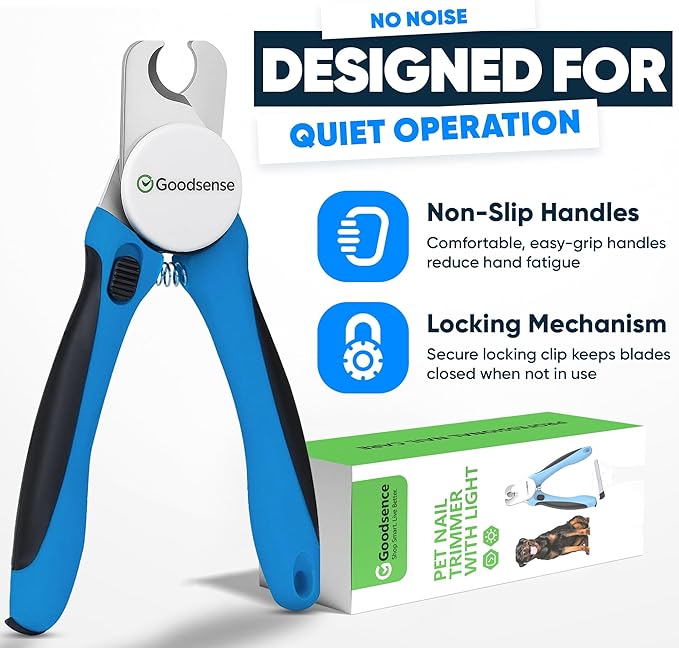 LED Pet Nail Clippers with Light for Safe Pet Grooming – Eco-Friendly Plastic, Sharp Blades for Dogs, Cats & Small Pets, Easy-to-Use Trimmer for Paws