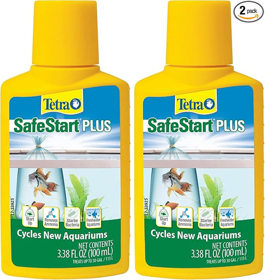 Tetra SafeStart Plus, for Newly Set-Up Fish Aquariums, 100 ml, 3.38-Ounce (Pack of 2)