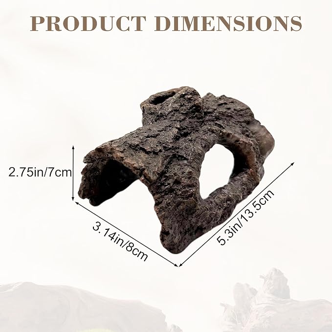 Small Resin Aquarium Hideout Log Decoration Cave, Tree Trunk Fish Tank Decor Ornament