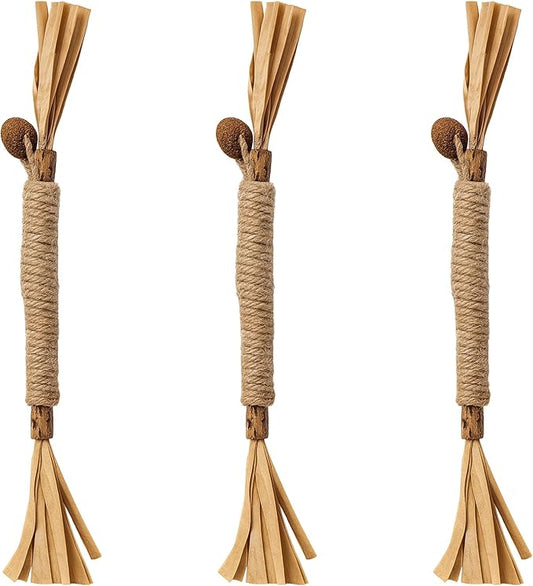 Natural Silvervine Cat Chew Sticks Set of 3-Pieces, Edible Kitten Teeth Cleaning Toys, Dental Care Lick Treats