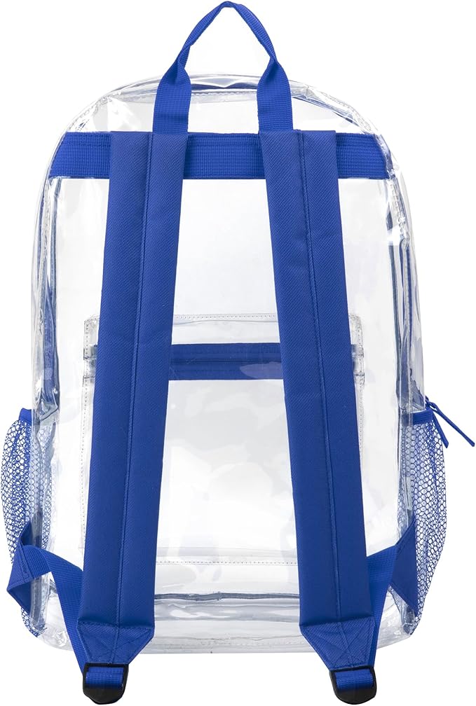 Trail maker Clear Backpack Heavy Duty with Padded Straps, Side Pockets for Kids, Boys, Girls, School, Stadium Approved Events