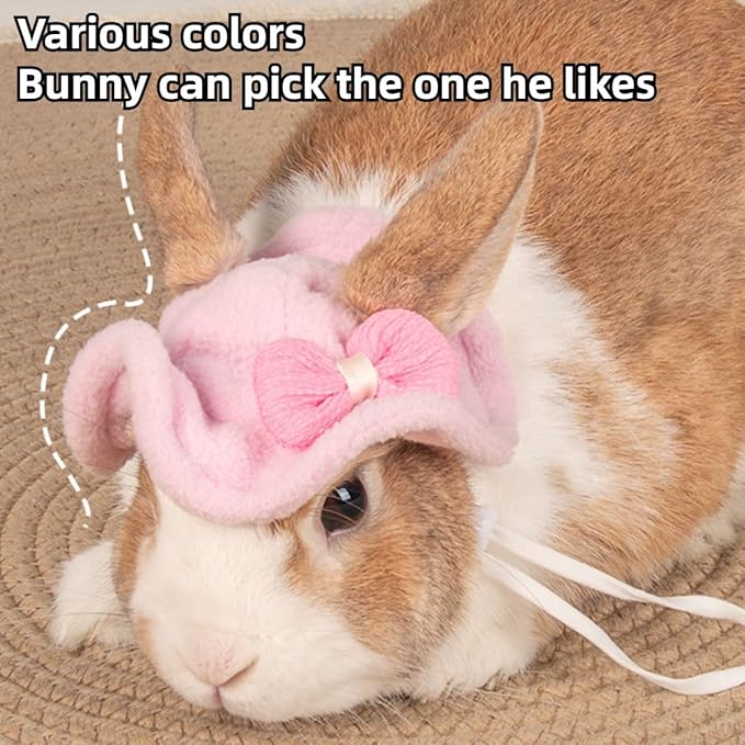 Guinea Pig Clothes,Rabbit Harness,Ferret Bunny Clothes with Pet Rabbit Harness and Leash Mini Hat Bag Cute Brooch for Kitten Small Animal Collars (Yellow)