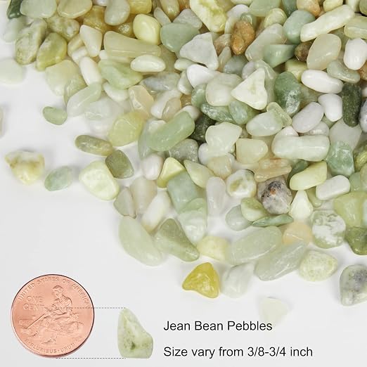 GASPRO 5 Pound Pebbles for Indoor Plants, 3/8 Inch Decorative Pebbles for Succulents, Bamboo, Vase, Highly Polished and Smooth Surface, Jade
