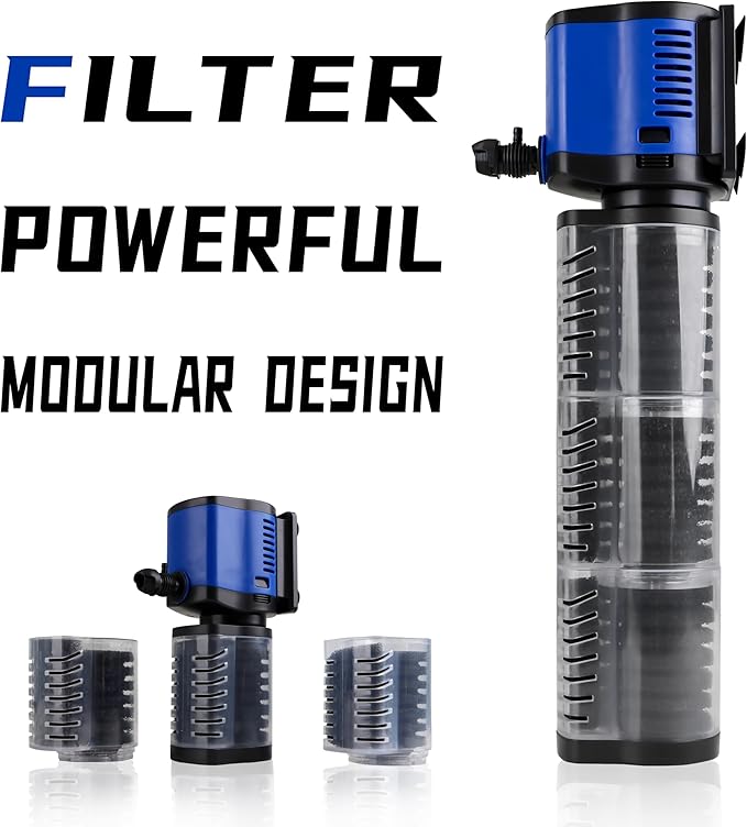 coospider-repta Aquarium Filter for 100-300 Gallons Tank, Powerful 660GPH Internal Fish Tank Filter, Pump Submersible Filter with Sponge for Large Fish Tanks, Turtle Tanks