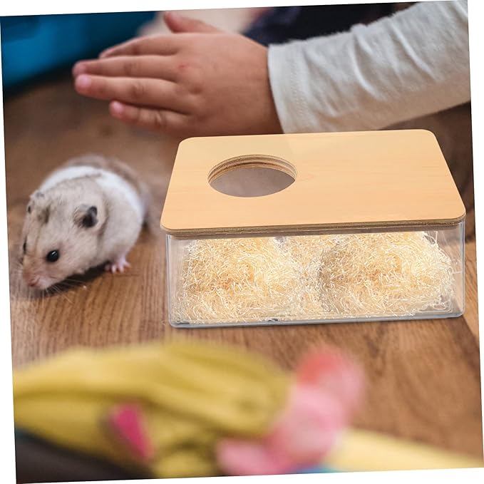 GANAZONO Large Hamster Sand Bath Reusable Chinchilla Dusting House for Hamster Gerbil Mouse Rat Chinchilla Portable Pet Bathing Box