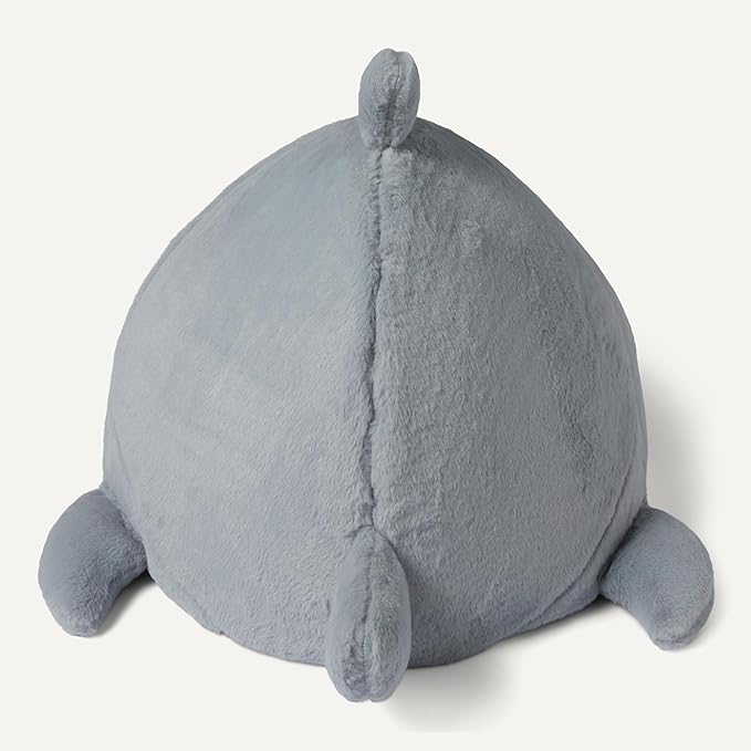 Amazon Basics Shark Shape Cat House for Indoor Cats, Enclosed Design Helps Reduce Anxiety in Nervous Pets, with Washable Cushioned Pillow, 17" x 16" x 14", Grey