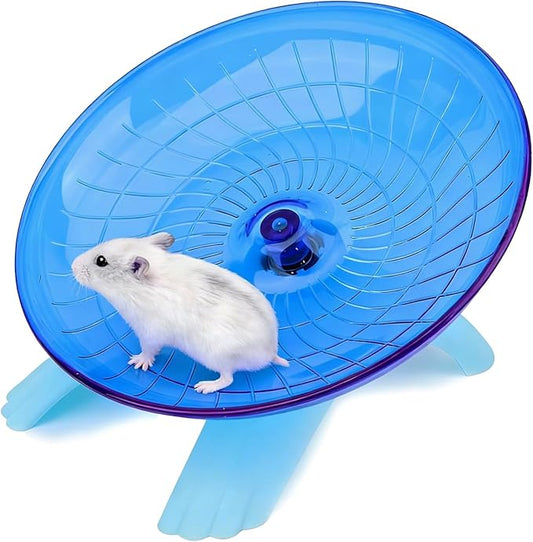 Litewood Small Hamster Wheel Hermit Crab Wheel Small Animal Flying Saucer Spinner Silent Running Exercise Toy Cage Tank Accessory for Dwarf Hamster Gerbil Mouse Rat Mice Hermit Crab (Blue)