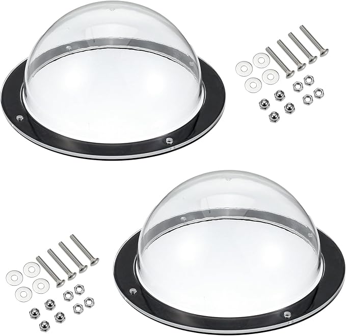 2 PCS Dog Fence Window, 12.4 x 4.9 Inch Clear Pet View Dome, Durable Pet Peek Windows, Doggie Fence Safe Domes, Pets Supply for Dog Cat Horse Outside Playground Garden