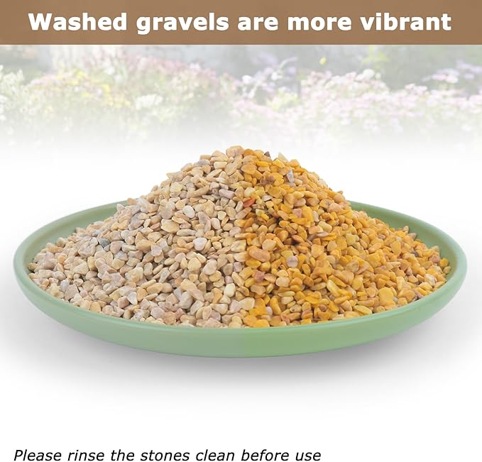Mulctun 5Lbs Aquarium Gravel, 1/5" Fish Tank Gravel, Succulent Cactus Rocks for Plants Indoor Outdoor, Pea Gravel for Landscaping Vases, Terrarium,Top Dressing, Flower Pots