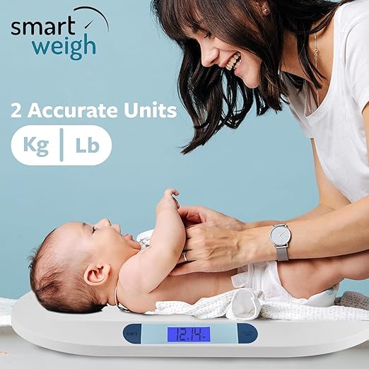Smart Weigh Digital Baby & Pet Scale – Infant and Small Animal Weighing Scale for Newborns, Puppies & Cats – 44 lb Capacity, lb/oz/kg Display, Hold Function