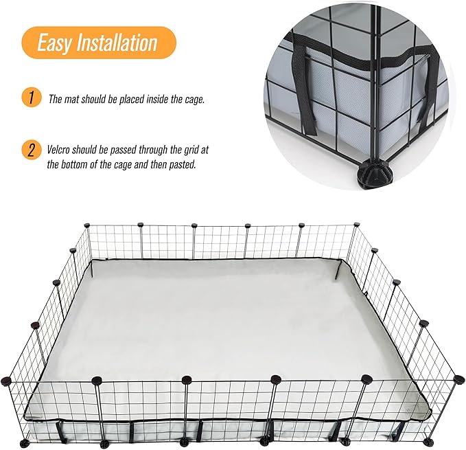 Guinea Pig Cage Liner Tarp Bottom Waterproof and Washable Base Also for Rabbits, Bunny, Chinchesillas, Hedgehog, Ferrets and Other Small Animals(48x60 inches)