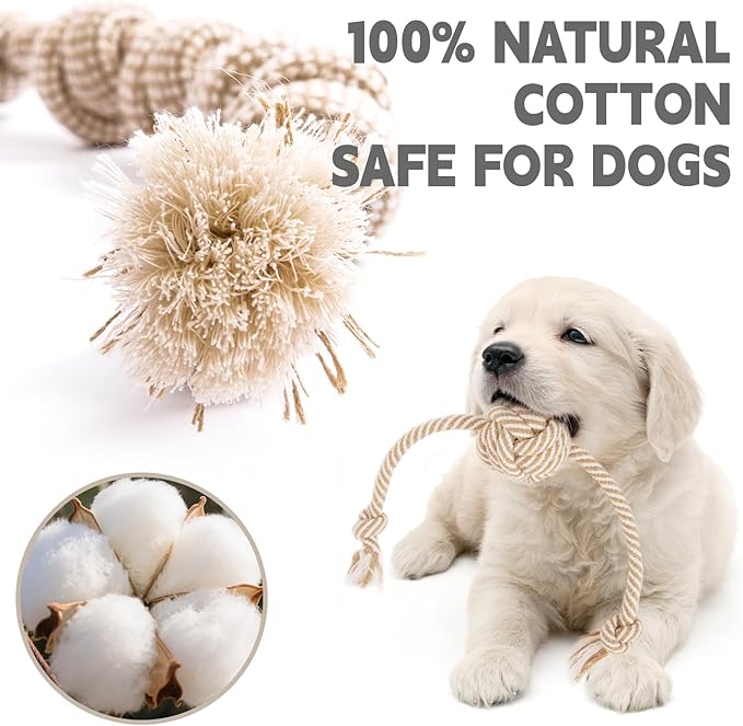 Dog Rope Toy for Small Dog 5pcs, Natural Chew Toys for Puppy, Medium & Small Dogs, Tug of War Rope for Puppies Clean & Relieve Teething