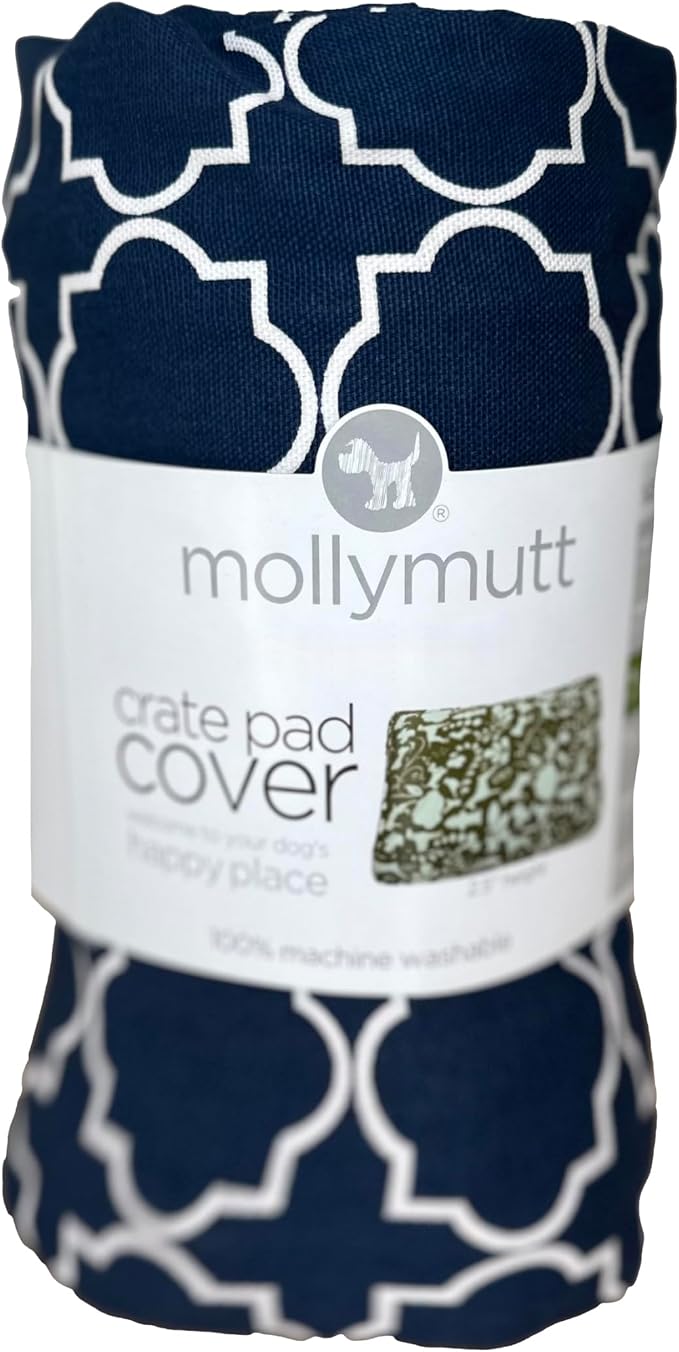 Molly Mutt Dog Crate Pad Cover, 100% Cotton Canvas Cover for Dog or Puppy Crate Bed, Durable, Washable, and Free of Harmful Chemicals, Pre-Shrunk, 48"x30"x2.5", Romeo & Juliet