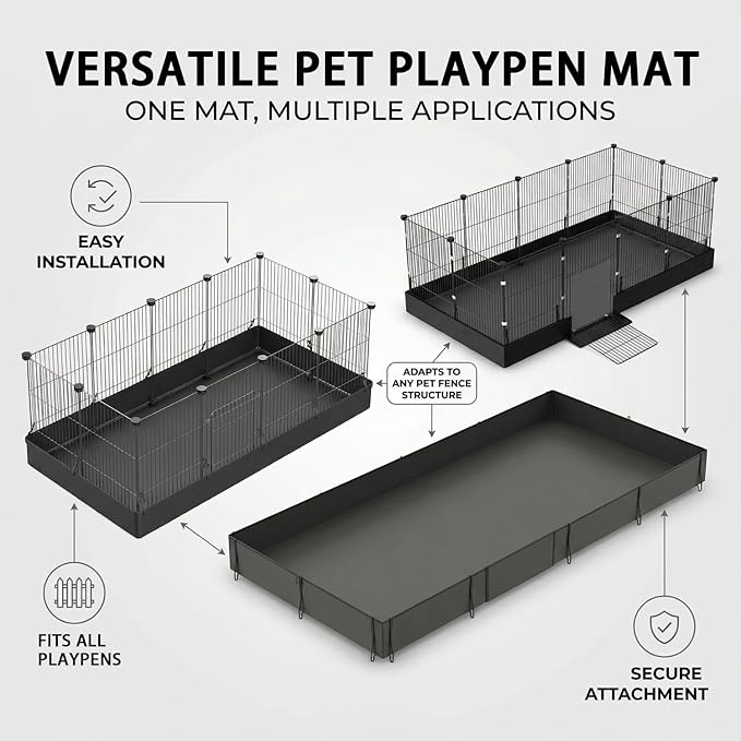 Guinea Pig Cage Liner, Open Door Waterproof Liner for C&C Rabbit Cage, Easy to Install, Tarp Bottom Waterproof, Not Include Cage (24" X 48")