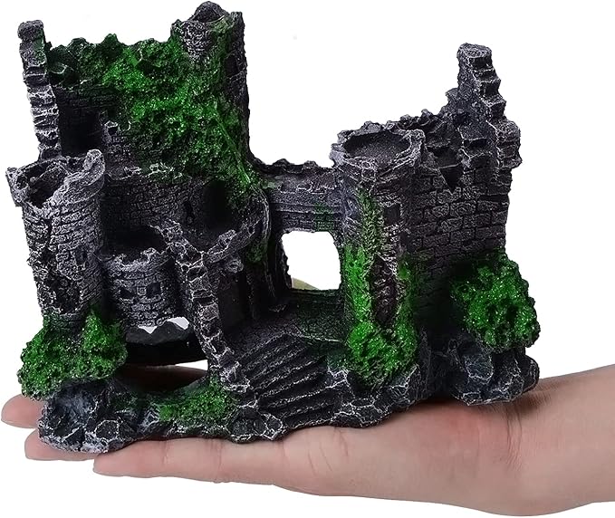Saim Large Resin Aquarium Castle Decor Vintage Fish Tank Supplies Accessories for Fish Hideout, Breeding Cave, Play & Rest