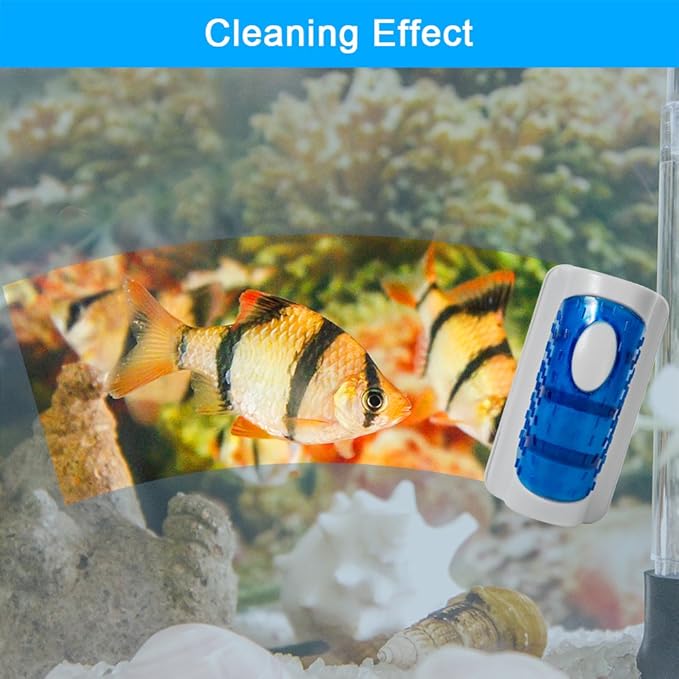 DaToo Aquarium Cleaner Fish Tank Glass Cleaner Algae Scraper Magnetic Scrubber Algae Clean Brush, 2 Pcs, 1 Yr Warranty