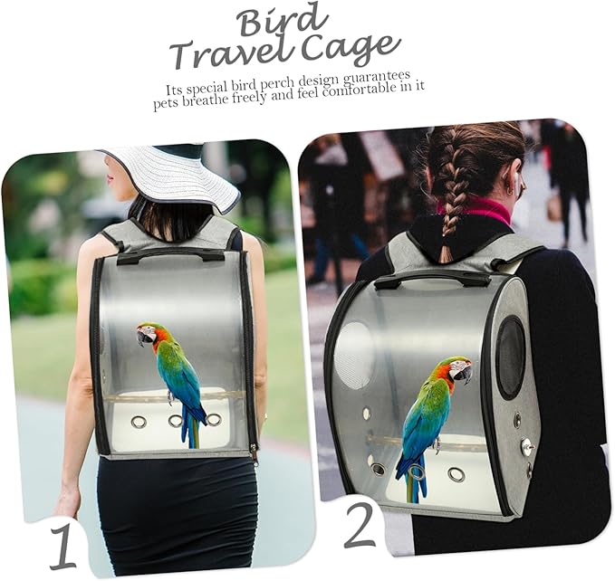 Portable Parrot Carrier Backpack Bird Perch Breathable Outdoor Bird Carrier for and Comfort