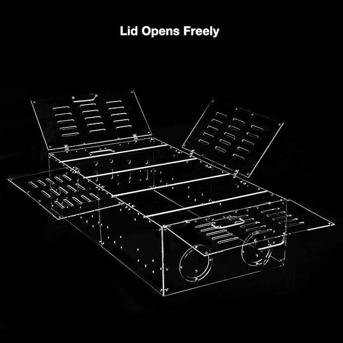GuineaLoft™ Model-A1 Acrylic Guinea Pig Cage w/Clear Acrylic Lid, Supporting Beams & Connecting Doors - Large 4ft(L) x 2ft(W) x 1ft(H) Expandable C&C Cage, Also for Bunnies, Button Quails, Hedgehogs