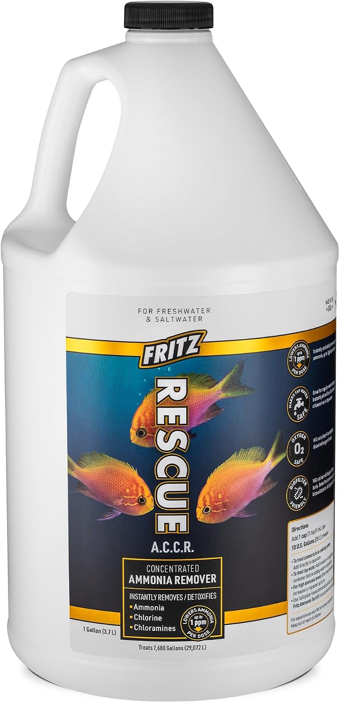 Fritz Aquatics ACCR Water Conditioner Instantly Removes Toxic Ammonia/Chlorine & Chloramines for Fresh & Salt Water Aquariums (1-Gallon)