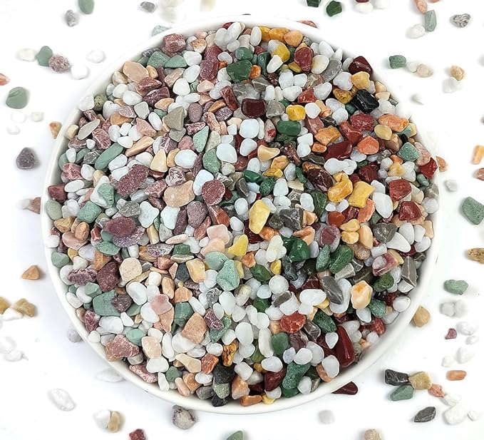 YISZM 2LB Succulent and Cactus Gravel Pebbles, 1/5 Inch Natural Decorative Polished Stones, River Rocks for Vases Gardening Indoor and Outdoor Decorative Rocks, Colorful