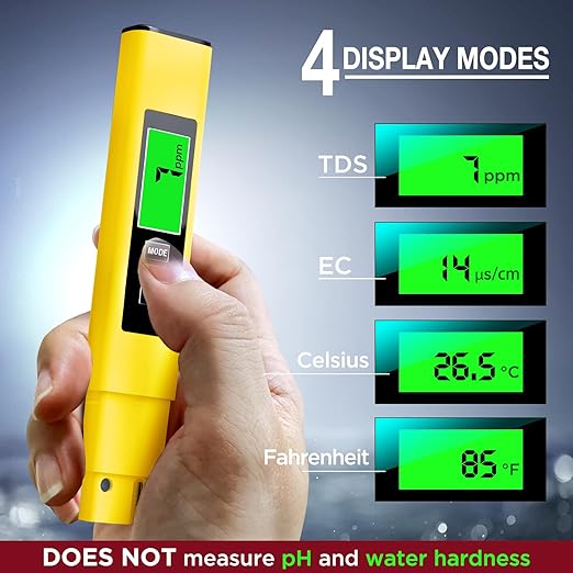 2025 All-New 4 in 1 Tds Meter Digital Water Tester - Accurate and Reliable TDS EC & Temp(°C,°F) Meter - 0-9999ppm - Professional Testing for Drinking Water, RO/DI System, Aquariums etc