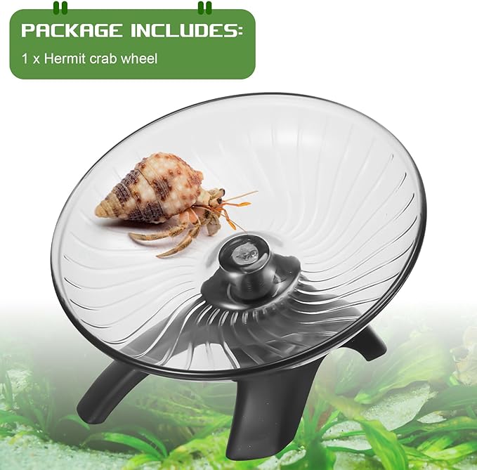 Poen Hermit Crabs Wheel Toy, Silent Hamster Running Wheel Toys, Tank Accessories, Small Animals Cage Accessory for Hermit Crab Hamster Dwarf Rat Exercise(4.13 x 2.95 x 3.34 Inch)