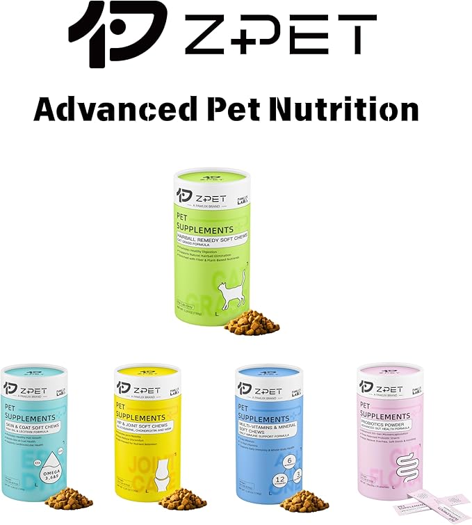 ZPET Hairball Remedy Soft Chews for Cats – Cat Grass Formula with Olive Oil, Fiber & Taurine – Supports Hairball Control, Healthy Digestion & Daily Nutrition, 150g