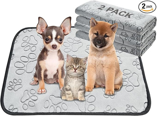 Qeils Reusable Puppy Pads, 2 Pack Washable Pee Pads for Dogs, Waterproof Non Slip Wee Wee pad, Absorbent and Leakproof Training Mats for Potty, Crate, Playpen, Bed, Sofa, 18"x 24"