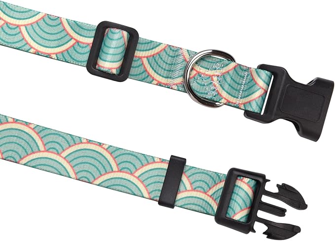 MarukoPet Dog Collar, Adjustable for Small Medium Large Dogs Puppy, Cute Design with Bohemia Floral Tribal Geometric Patterns Boys Girls Dog Collar(Sector-L)