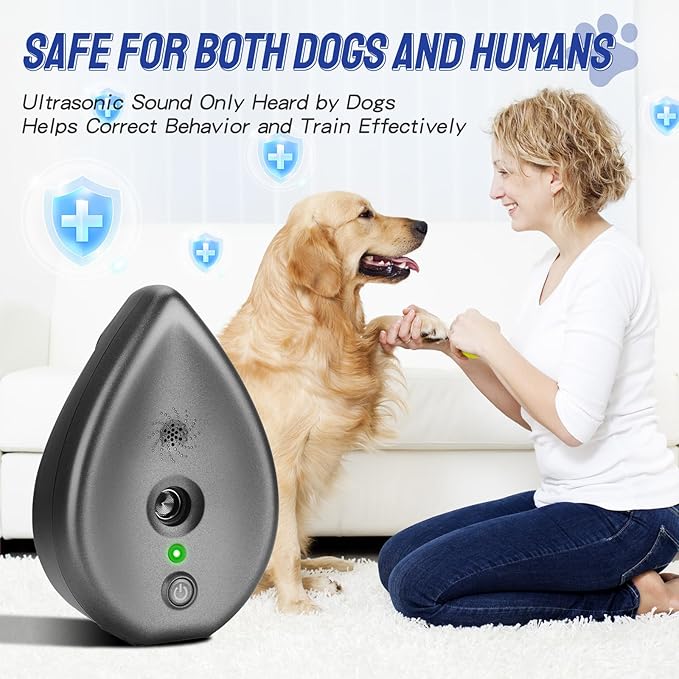 Anti Barking Device for Dogs, Ultrasonic Dog Bark Deterrent Devices,Rechargeable Bark Box,3 Modes Dog Barking Deterrent Devices Indoor & Outdoor, Dog Barking Stopper Long Range 75ft(Gray)