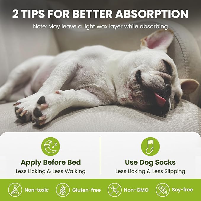PawSono Lick-Safe Dog Paw & Nose Balm with Coconut Oil | All-Natural Moisturizer & Soother for Dry, Cracked Pads & Snout | Heat & Cold Pavement Protection Wax, Nose Butter for Bulldogs (7.1 oz / 200g)