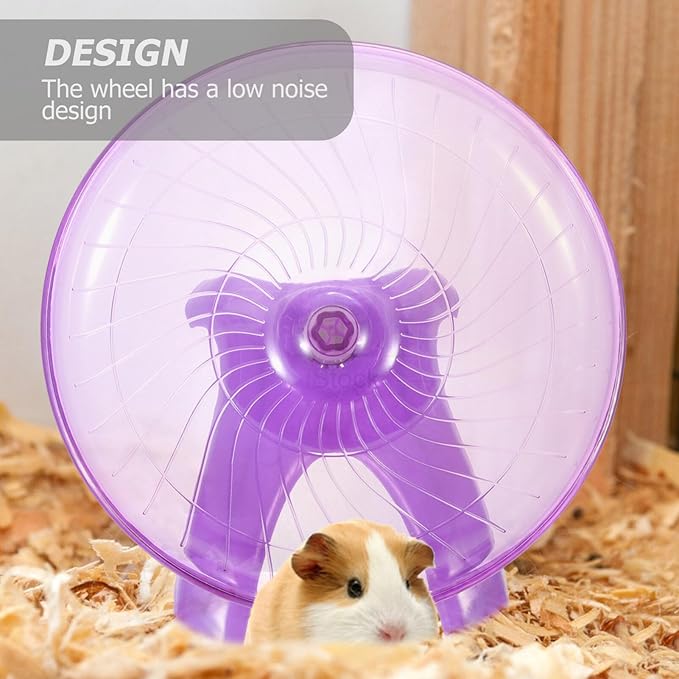 Ipetboom Hamster Wheel Chinchilla Running Saucer Silent Gerbils Wheel Purple Flying Saucer