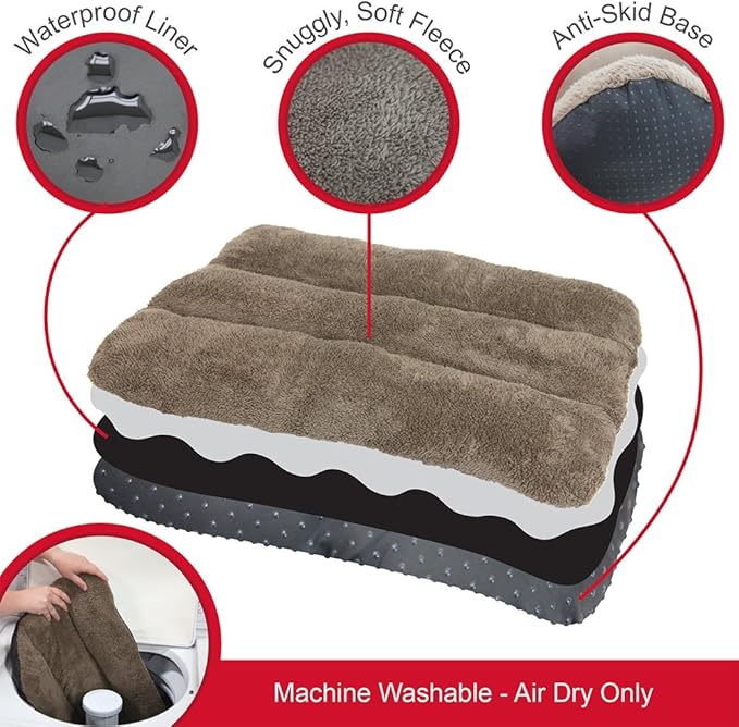 SportPet Designs Waterproof Pet Bed - Fits SportPet Plastic Dog Kennel, 20 inches,Brown