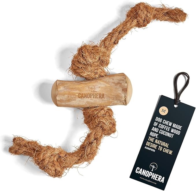 Canophera Dog CHEW Made of Coffee Wood and Coconut Rope (Medium)