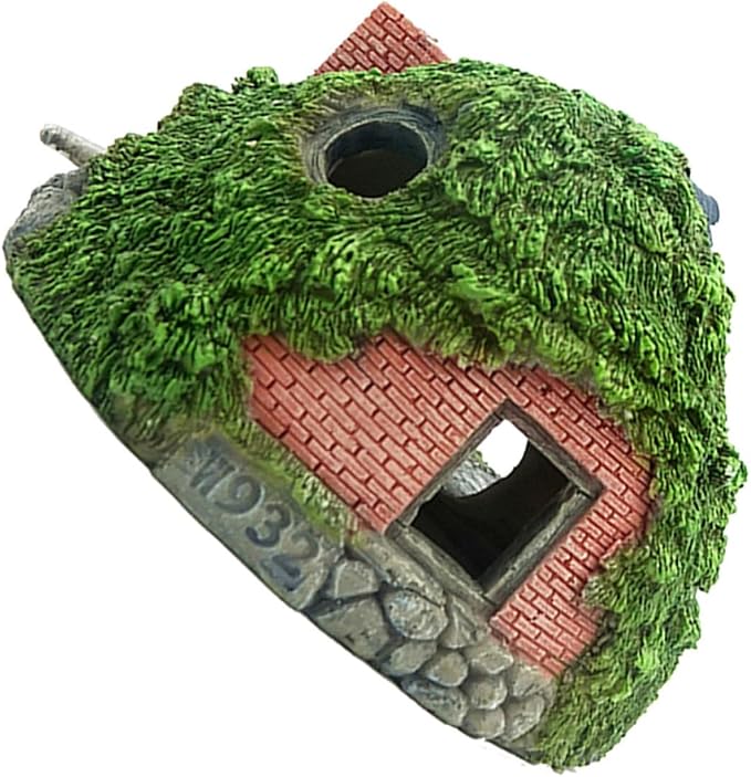 Resin Aquarium Decoration Roman Column Castle Fish Tank Ornament Betta Fish Hideout Cave Providing Hiding and Swimming Spaces in Underwater Landscape
