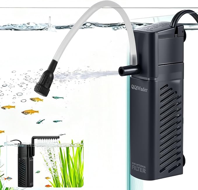 Aquarium Filter, Fish Tank Filter, Suitable for 10-20 Gallon Fish Tanks, 5W 110GPH with Two Modes Switching Function.