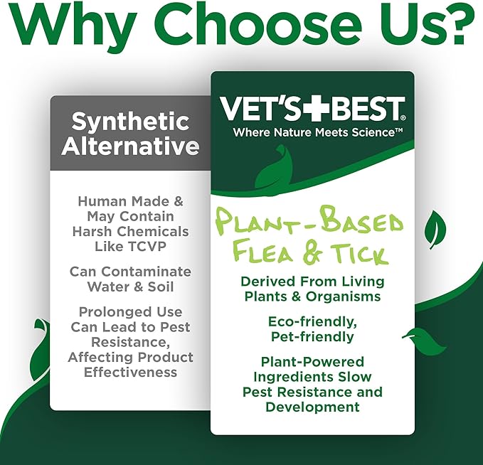 Vet's Best Natural Waterless Flea & Tick Bath for Cats – Natural No-Rinse Dry Shampoo with Plant-Based Ingredients – Flea and Tick Prevention and Control with Certified Essential Oils – 5 oz Bottle