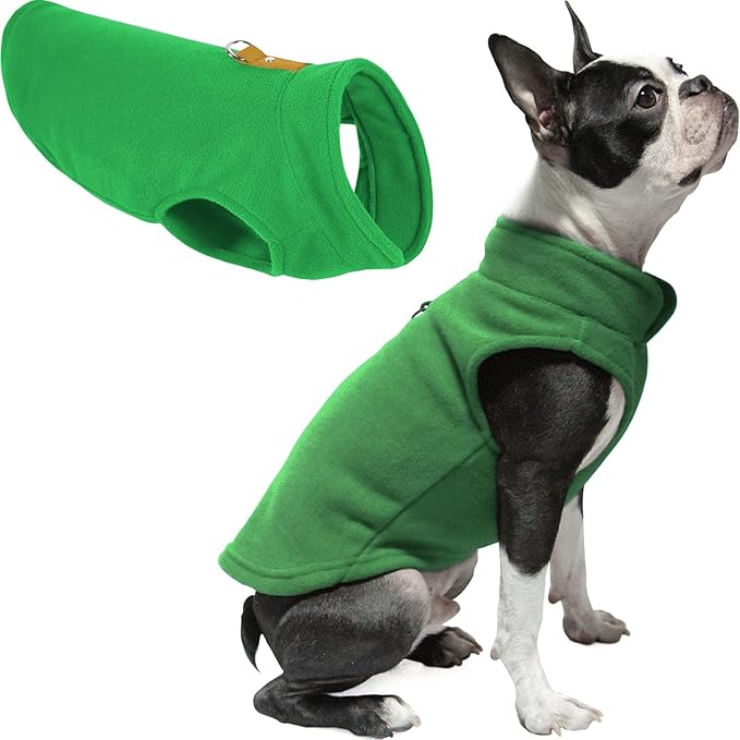 Gooby Every Day Fleece Cold Weather Dog Vest for Small Dogs, Green, Large