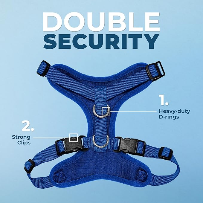 Voyager Step-in Pet Harness - All Weather Mesh, Adjustable Step in Harness for Cats and Dogs by Best Pet Supplies - Royal Blue, M