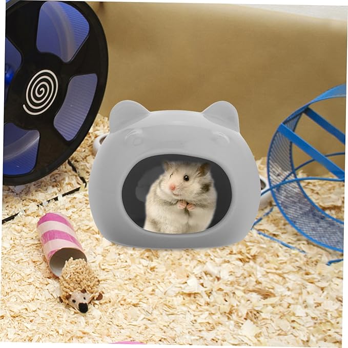 balacoo Tiny House for Hamsters Porcelain Nest Hideaway for Small Pets Decorative Cage Decor