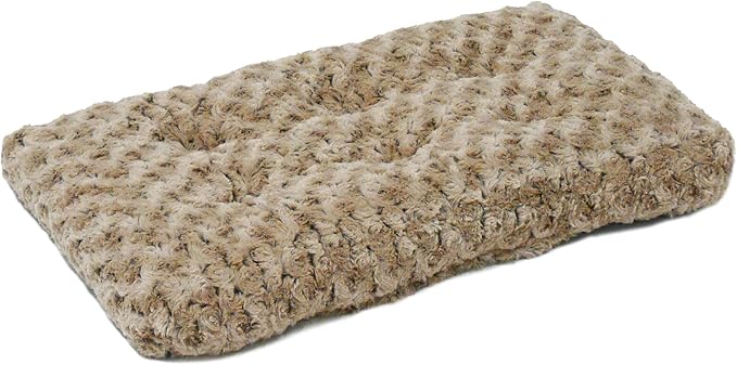 MidWest Homes for Pets XXS QuietTime Deluxe Mocha Ombre Swirl Plush Pet Bed, Machine Washable, Non-Skid Bottom, Soft Crate Mat for 18-inch Crates