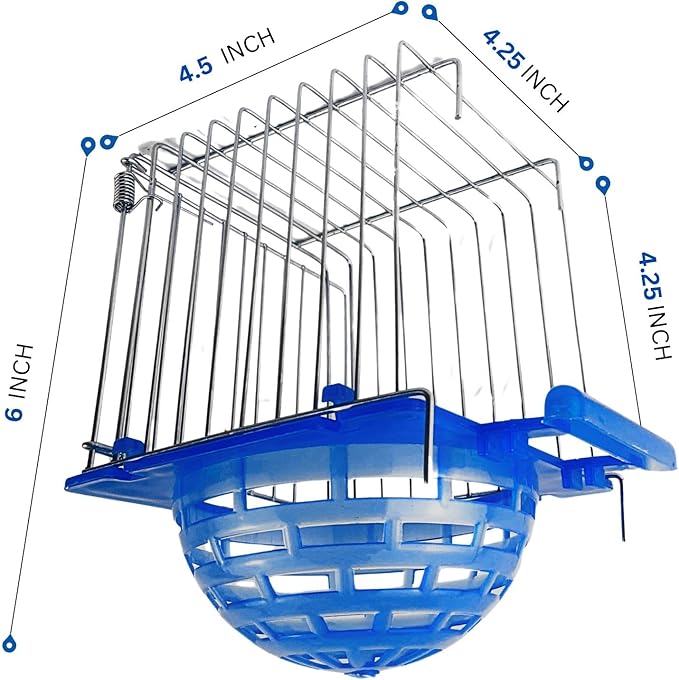 Bird Nest for Outside The Cage – Durable Stainless Steel Frame, Easy Installation, Stable Plastic Base, Nest Box Ideal for Finches, Canaries & Small Birds