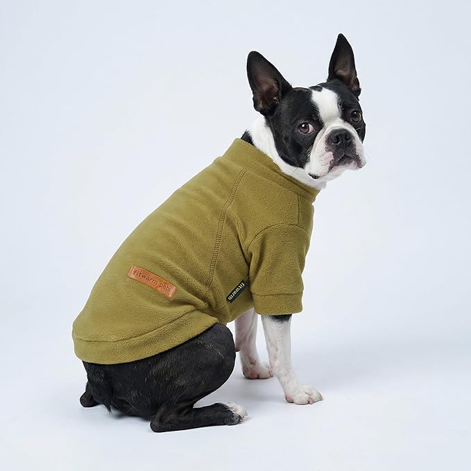 Fitwarm 3 Pack Classic Fleece Dog Sweater, Winter Clothes for Small Dogs Boy Girl, Turtleneck Dog Sweatshirt, Pet Pullover Jumper, Cat Apparel, Black, Olive Green, Cream, XS