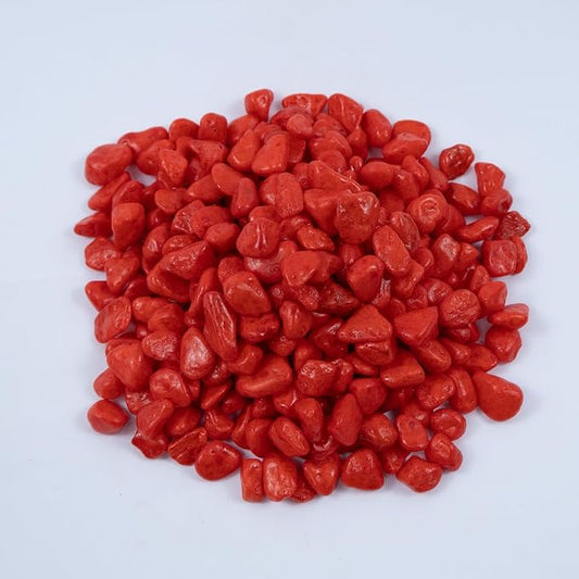 Colored Aquarium Gravel,Colorful Pea Gravel,Garden Rocks,Decorative Stones Rocks for Fish Tank,Aquarium,Fairy Garden Decor,Planters,Vase Fillers,Landscaping,1 Pound (Red, 6-9mm)