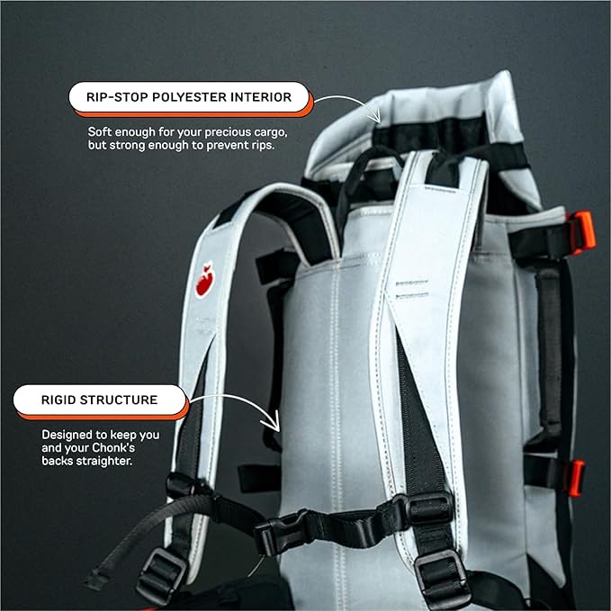 Maxine One Dog Backpack Carrier for Medium Dogs by Little Chonk | Adjustable & Ergonomic Front Facing Dog Carrier Backpack | Built to be Safer | Pet Backpack Carrier Featured in Wired Magazine - Gray