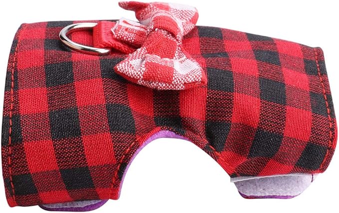 GOTOTOP 2PCs Small Pet Harness with Bowknot and Bell Decor, No Pulling Comfort Padded Vest Guinea Pig Harness and Leash Set for Ferret, Rats, Iguana, Hamster