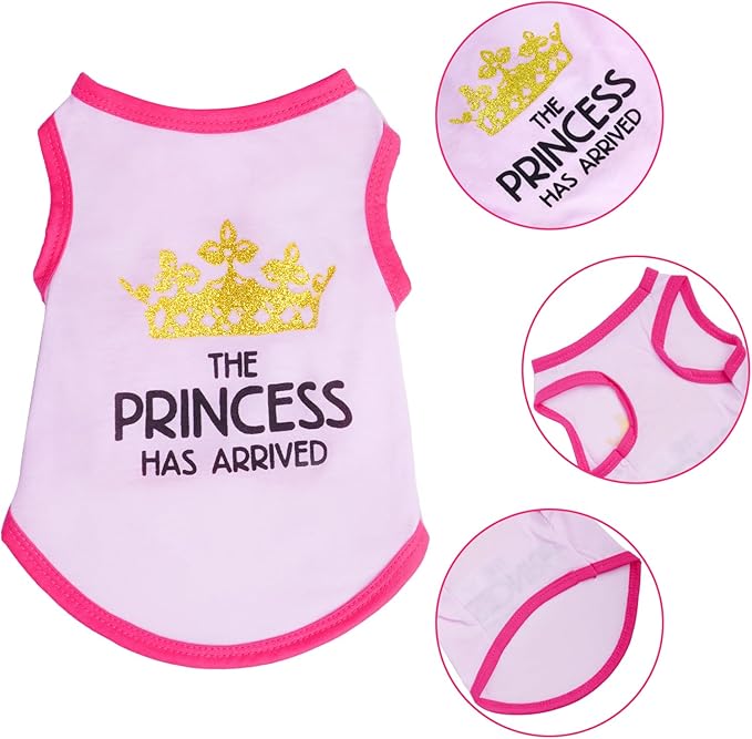 Pistha 4 Pack Dog Shirts Summer Printed Puppy Clothes Cute Sleeveless Pet T Shirts Dog Clothes for Small Medium Dogs Cats Girl(XS)